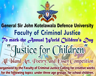 Annual World Children's Day 2022 - Faculty of Criminal Justice - General Sir John Kotelawala Defence University - Sri Lanka 1